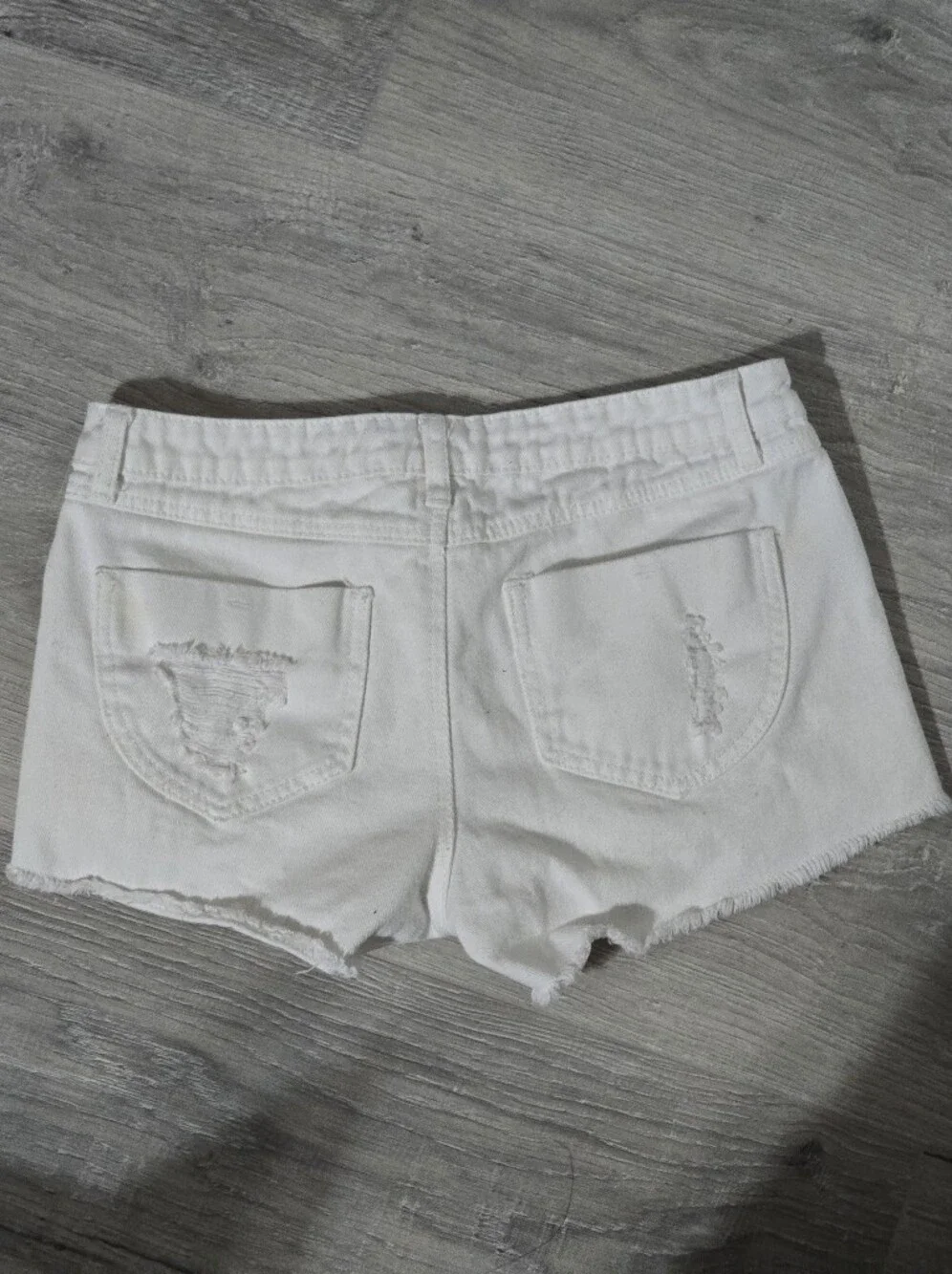 Blue Asphalt White Distressed Denim Jean Shorts